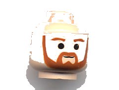 LEGO part Minifigure, Head Dark Orange Trim Beard (round below mouth) and Eyebrows Pattern (3626pb0235)