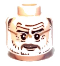 LEGO part Minifigure, Head Glasses with Silver Glasses, Gray and White Beard and Gray Moustache Pattern (Henry Jones Sr.) 3626pb0283