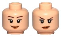 LEGO part Minifigure, Head Dual Sided Female Smile / Annoyed Pattern 3626pb0482