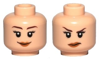 LEGO onderdeel Minifigure, Head Dual Sided Female Smile / Annoyed Pattern (3626pb0482)
