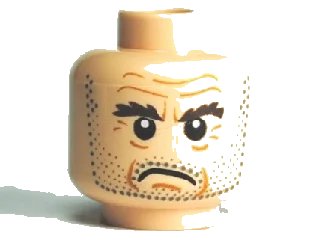 LEGO onderdeel Minifigure, Head Stubble, Bushy Eyebrows, Forehead Lines Pattern (HP Argus Filch) (3626pb0484)