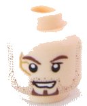 LEGO onderdeel Minifigure, Head PotC Scrum Brown Stubble and Goatee, Scar on Right Eye Pattern (3626pb0568)