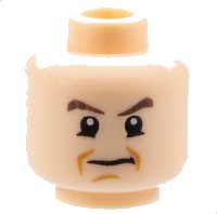 LEGO part Minifigure, Head Male Dark Brown Eyebrows, Frown Pattern (HP Gregory Goyle) 3626pb0597