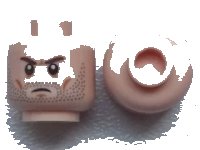 LEGO part Minifigure, Head Beard Stubble, Brown Angry Eyebrows, White Pupils Pattern 3626pb0946