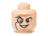 LEGO onderdeel Minifigure, Head Glasses with Monocle, Raised Right Eyebrow, Wrinkles, Smile Pattern (Penguin) 3626pb0965