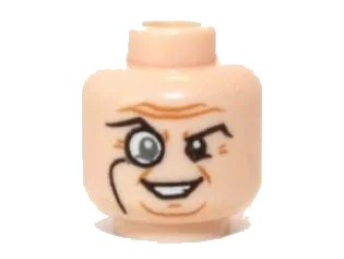 LEGO onderdeel Minifigure, Head Glasses with Monocle, Raised Right Eyebrow, Wrinkles, Smile Pattern (Penguin) (3626pb0965)