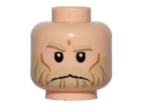 LEGO onderdeel Minifigure, Head Tan Eyebrows and Beard, Cheek Lines and Frown Pattern (SW Rebel Trooper) 3626pb1365