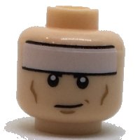LEGO part Minifigure, Head White Headband and Cheek Lines, Smirk Pattern (Batman) 3626pb1711