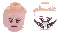 LEGO onderdeel Minifigure, Head Dual Sided Female Brown Eyebrows, Red Lips, Smile / Breathing Mask Pattern (SW Princess Leia) 3626pb1920