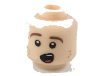 LEGO part Minifigure, Head Reddish Brown Eyebrows, Dark Orange Freckles, Singing Pattern 3626pb1981