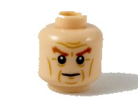 LEGO onderdeel Minifigure, Head Dark Orange Bushy Eyebrows, Medium Nougat Facial Lines Pattern - Hollow Stud 3626pb2223