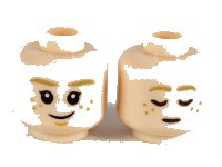LEGO part Minifigure, Head Dual Sided Child, Dark Tan Eyebrows, Dark Orange Freckles, Smile / Asleep Pattern - Hollow Stud 3626pb2481