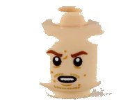 LEGO part Minifigure, Head Reddish Brown Eyebrows, Dark Orange Spots, Medium Nougat Goatee Stubble Pattern - Hollow Stud 3626pb2483