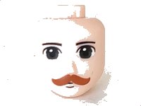 LEGO onderdeel Mini Doll, Head Friends Male Large with Dark Green Eyes, Dark Orange Moustache Pattern 48265
