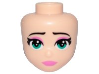 LEGO part Mini Doll, Head Friends with Turquoise Eyes, Pink Lips and Eyelids, Closed Mouth Pattern (Susan) 52085