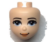 LEGO part Mini Doll, Head Friends with Bright Light Blue Eyes, Medium Nougat Lips and Closed Mouth Pattern 66631