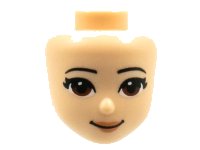 LEGO onderdeel Mini Doll, Head Friends with Reddish Brown Eyes, Medium Nougat Lips and Closed Mouth Pattern 72445