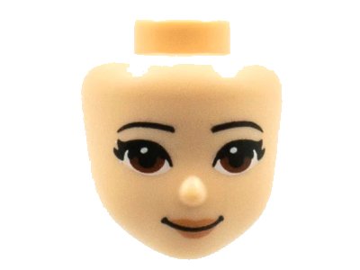 LEGO onderdeel Mini Doll, Head Friends with Reddish Brown Eyes, Medium Nougat Lips and Closed Mouth Pattern (72445)