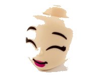LEGO part Mini Doll, Head Friends with Black Eyebrows, Closed Eyes and Magenta Lips Pattern 77786