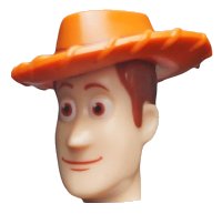 LEGO part Minifigure, Head, Modified Male with Dark Orange Hat Pattern (Woody) 87767pb01