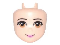 LEGO part Mini Doll, Head Friends with Medium Nougat Eyes, Dark Pink Lips, and Closed Mouth Pattern 95514