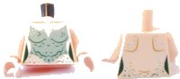 LEGO part Torso PotC Mermaid Sand Green Scales Pattern / Light Nougat Arms / Light Nougat Hands 973pb0886c01