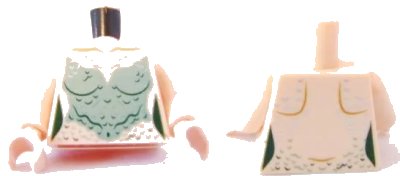 LEGO onderdeel Torso PotC Mermaid Sand Green Scales Pattern / Light Nougat Arms / Light Nougat Hands (973pb0886c01)