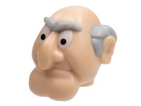 LEGO onderdeel Minifigure, Head, Modified Muppet Statler with Light Bluish Gray Hair and Eyebrows Pattern 97459pb01