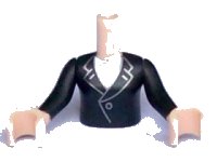 LEGO part Torso Mini Doll Girl Black Jacket with White Blouse Pattern, Light Nougat Arms with Hands with Black Sleeves FTGpb015c01