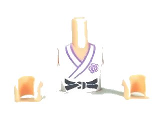 LEGO onderdeel Torso Mini Doll Girl White Karate Top with Black Belt Pattern, Light Nougat Arms with Hands with White Sleeves (FTGpb025c01)