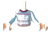 LEGO part Torso Mini Doll Girl Bright Light Blue Fair Isle Sweater, Snowflakes Pattern, Light Nougat Arms with Hands with Bright Light Blue Sleeves FTGpb149c01