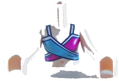 LEGO onderdeel Torso Mini Doll Girl Magenta and Medium Blue Swimsuit Top Pattern, Light Nougat Arms with Hands (FTGpb194c01)