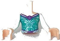 LEGO onderdeel Torso Mini Doll Girl Dark Turquoise Top with Silver Starfish Ornate Pattern, Light Nougat Arms with Hands with Light Aqua Sleeves FTGpb210c01
