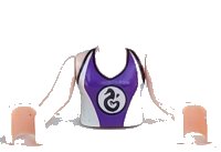 LEGO part Torso Mini Doll Girl Light Aqua and Dark Purple Wetsuit with Seahorse Logo Pattern, Light Nougat Arms with Hands FTGpb228c01