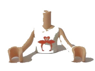 LEGO onderdeel Torso Mini Doll Girl White and Light Aqua Sleeveless One Strap Top with Coral Flamingo Birds Pattern, Light Nougat Arms with Hands (FTGpb250c01)