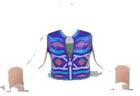 LEGO part Torso Mini Doll Girl Dark Purple, Dark Pink and Dark Azure Sleeveless Jacket with Zipper Pattern, Light Nougat Arms with Hands FTGpb276c01