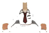 LEGO part Torso Mini Doll Man White Shirt Top with Open Collar, Reddish Brown Tie Pattern, Light Nougat Arms with Hands with White Sleeves FTMpb001c01