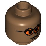 LEGO part Minifigure, Head Glasses with Orange Sunglasses and Smirk Pattern 3626pb0212