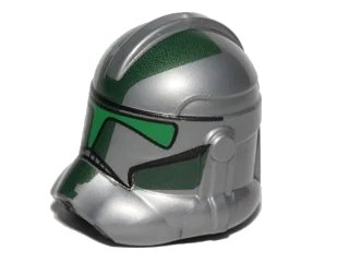 LEGO onderdeel Minifigure, Headgear Helmet SW Clone Trooper (Phase 2) with Dark Green Pattern (Commander Gree) (11217pb06)