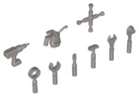 LEGO part Minifigure, Utensil Tools, 9 in Bag (Multipack) 11402