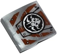 LEGO onderdeel Schuin, Gebogen 2 x 2 x 2/3 met Tigerstrepen, Alien Schedel en Klinknagels Patroon (Sticker) - Set 70220 15068pb023