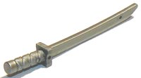 LEGO part Minifigur, Waffe Schwert, Schamschir/Katana (Quadratischer Schutz) mit Kappe Knauf und Löchern in Parierstange und Klinge 21459