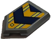 LEGO part Tile, Modified 2 x 3 Pentagonal with Dark Blue Arrows Pattern (Sticker) - Set 70322 22385pb207