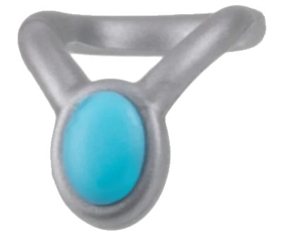 LEGO onderdeel Mini Doll, Necklace Amulet with Molded Medium Azure Stone Pattern (28628apb01)