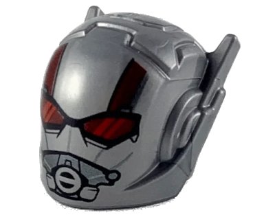 LEGO onderdeel Minifigure, Headgear Helmet with Ear Antennas with Dark Red Goggles, Stripes and Breathing Mask Pattern (46534pb02)