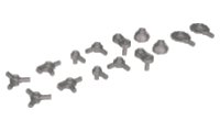 LEGO part Minifigure, Weapon Pack Guns, Circular Saws, Nozzles, Mechanical Arms, 14 in Bag (Multipack) 50018