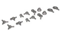 LEGO onderdeel Minifigure, Weapon Pack Guns, Circular Saws, Nozzles, Mechanical Arms, 14 in Bag (Multipack) (50018)