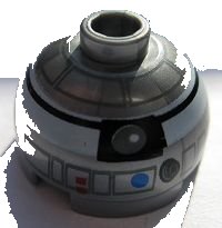 LEGO onderdeel Brick, Round 2 x 2 Dome Top with White and Black Pattern (R2-Q2) 553pb010