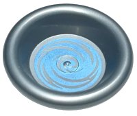LEGO part Minifigure, Utensil Dish 3 x 3 with Metallic Light Blue Swirl Pattern (HP Pensieve) 6256pb06