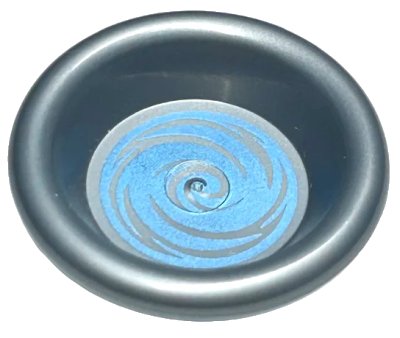 LEGO onderdeel Minifigure, Utensil Dish 3 x 3 with Metallic Light Blue Swirl Pattern (HP Pensieve) (6256pb06)